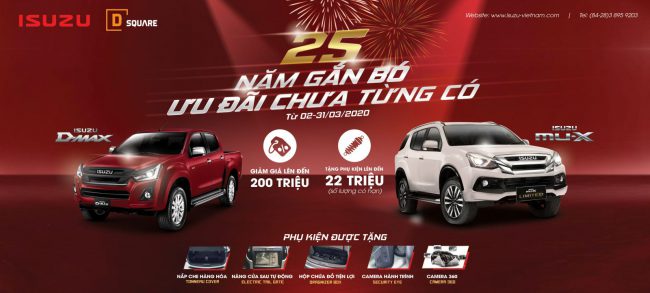 ISUZU 25 NĂM GẮN BÓ – ƯU ĐÃI CHƯA TỪNG CÓ LÊN ĐẾN 222 TRIỆU CHO DÒNG XE MU-X VÀ D-MAX